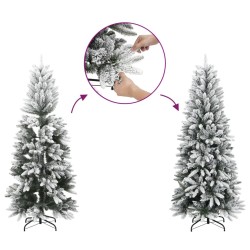 Sapin de Noël artificiel à charnières avec support blanc 120 cm 561389561389