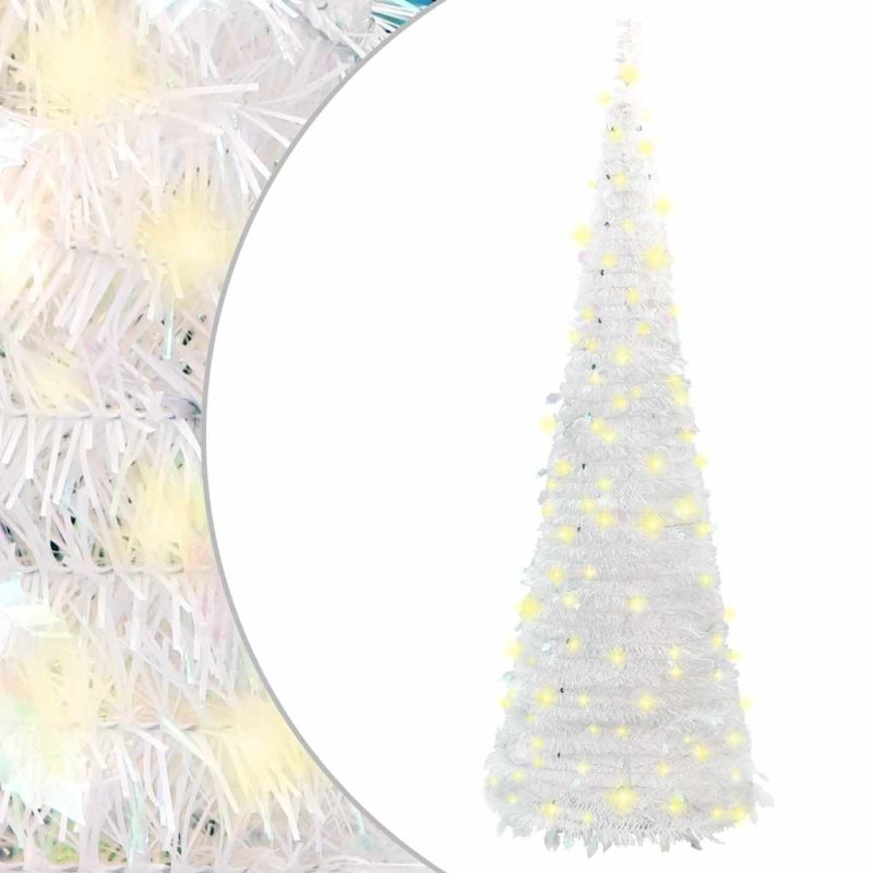 Sapin de Noël artificiel escamotable 50 LED blanc 120 cm 561390561390