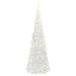 Sapin de Noël artificiel escamotable 50 LED blanc 120 cm 561390561390