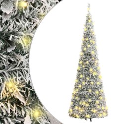 Sapin de Noël artificiel escamotable avec neige floquée 150 LED 561395561395