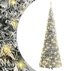 Sapin de Noël artificiel escamotable avec neige floquée 100 LED 561396561396