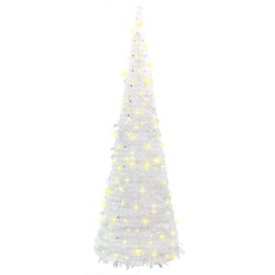 Sapin de Noël artificiel escamotable 200 LED blanc 210 cm 561397561397