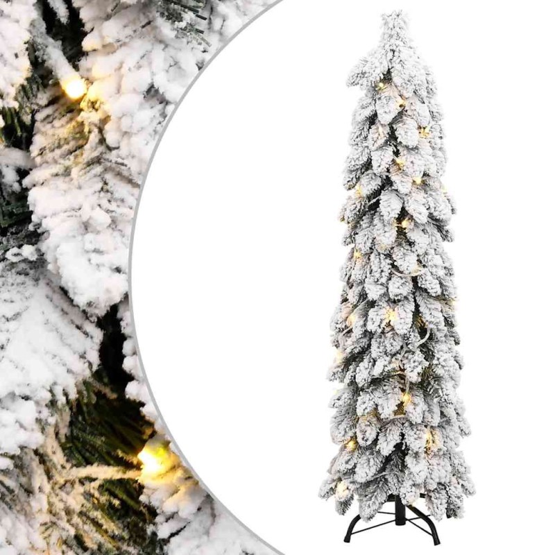 Sapin de Noël artificiel pré-éclairé avec 80 LED/neige floquée 561403561403