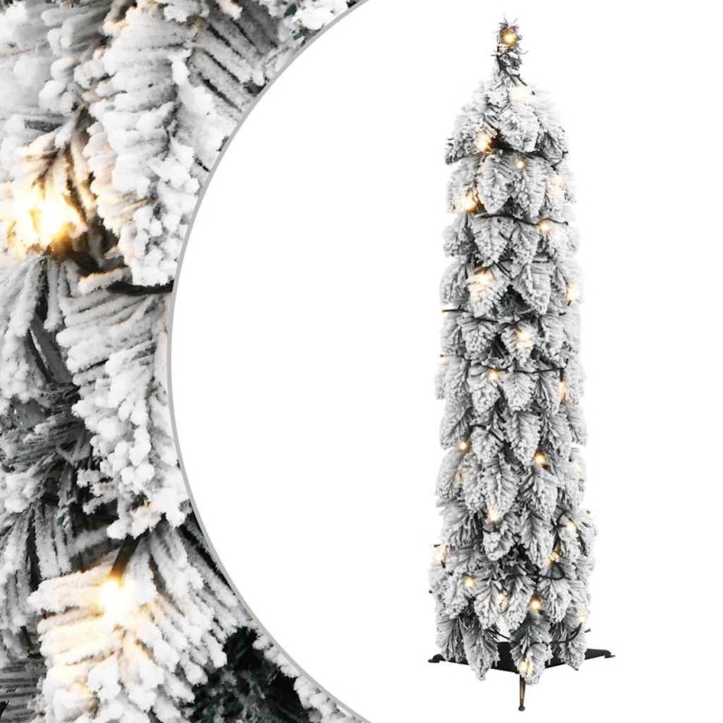 Sapin de Noël artificiel pré-éclairé avec 30 LED/neige floquée 561408561408