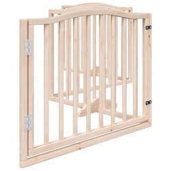 Barrière pour chiens avec porte 4 panneaux bois de peuplier 561415561415