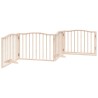 Barrière pour chiens avec porte 4 panneaux bois de peuplier 561415561415