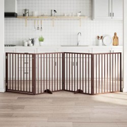 Porte pour chien pliable à 4 panneaux, marron, 320 cm, bois de peuplier 561416561416