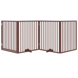 Porte pour chien pliable à 4 panneaux, marron, 320 cm, bois de peuplier 561416561416