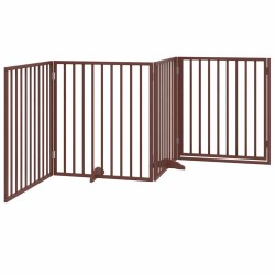 Porte pour chien pliable à 4 panneaux, marron, 320 cm, bois de peuplier 561416561416