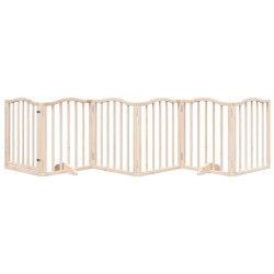 Barrière pour chiens avec porte 6 panneaux bois de peuplier 561418561418
