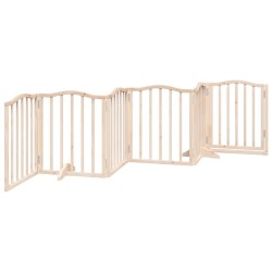 Barrière pour chiens avec porte 6 panneaux bois de peuplier 561418561418