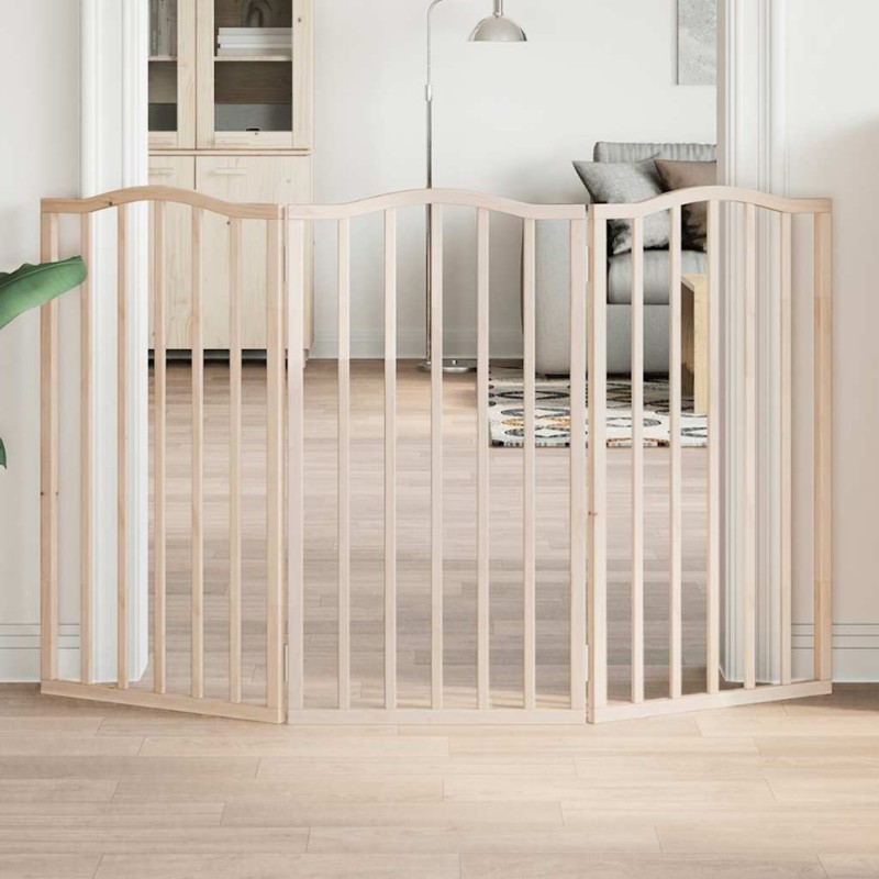 Barrière pour chien pliable 3 panneaux 150 cm bois de peuplier 561419561419