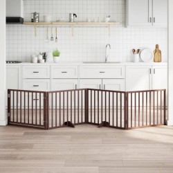 Porte pour chien pliable à 4 panneaux, marron, 320 cm, bois de peuplier 561422561422