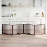 Porte pour chien pliable à 4 panneaux, marron, 320 cm, bois de peuplier 561422561422