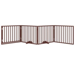 Porte pour chien pliable à 4 panneaux, marron, 320 cm, bois de peuplier 561422561422