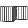 Barrière pour chien pliable 3 panneaux noir bois de peuplier 561429561429