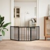 Barrière pour chien pliable 3 panneaux noir bois de peuplier 561429561429