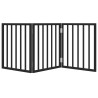 Barrière pour chien pliable 3 panneaux noir bois de peuplier 561429561429