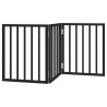 Barrière pour chien pliable 3 panneaux noir bois de peuplier 561429561429
