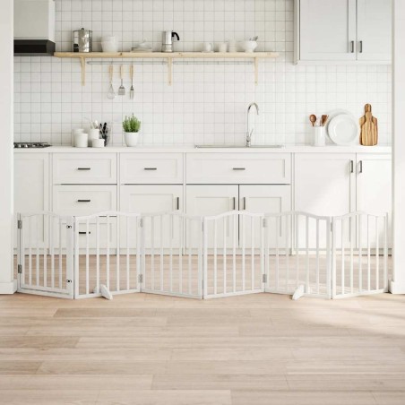 Barrière pour chiens et porte 6 panneaux blanc bois de peuplier 561434561434