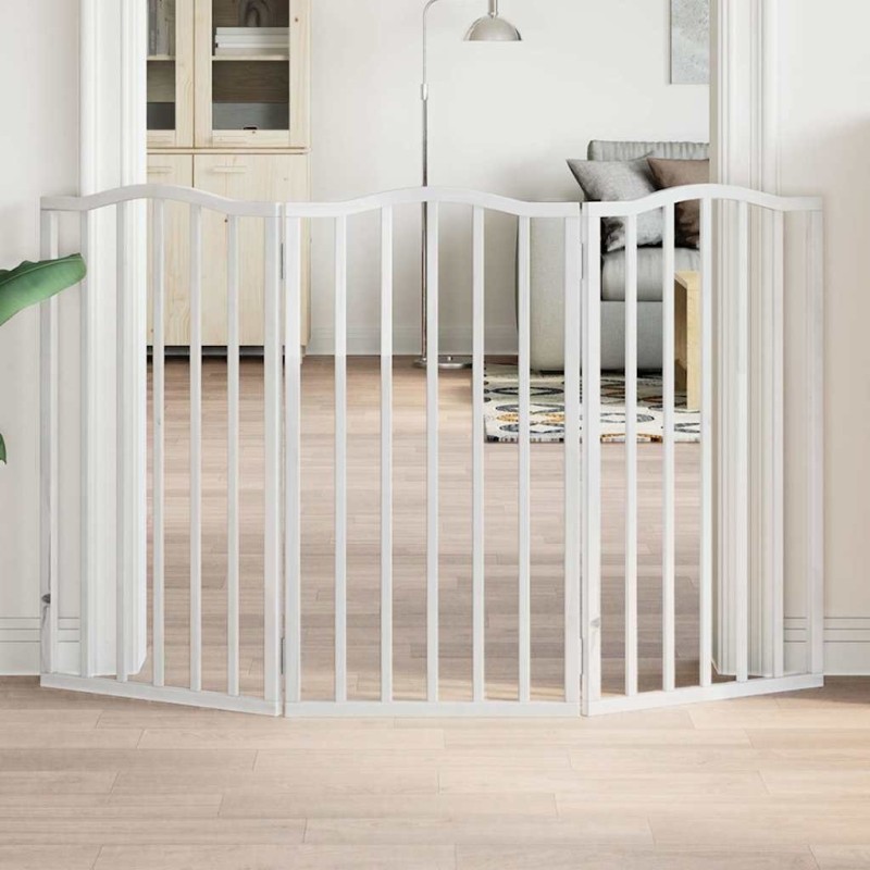 Barrière pour chien pliable 3 panneaux 150 cm bois de peuplier 561435561435