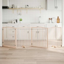 Barrière pour chiens avec porte 4 panneaux bois de peuplier 561436561436