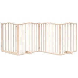 Barrière pour chiens avec porte 4 panneaux bois de peuplier 561436561436