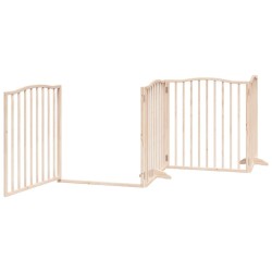 Barrière pour chiens avec porte 4 panneaux bois de peuplier 561436561436