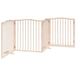 Barrière pour chiens avec porte 4 panneaux bois de peuplier 561436561436