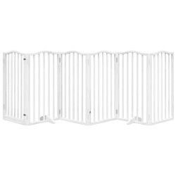 Barrière pour chiens et porte 6 panneaux blanc bois de peuplier 561437561437