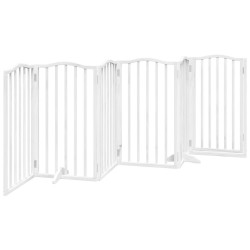 Barrière pour chiens et porte 6 panneaux blanc bois de peuplier 561437561437