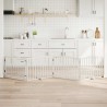 Barrière pour chiens et porte 4 panneaux blanc bois de peuplier 561438561438
