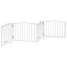 Barrière pour chiens et porte 4 panneaux blanc bois de peuplier 561438561438