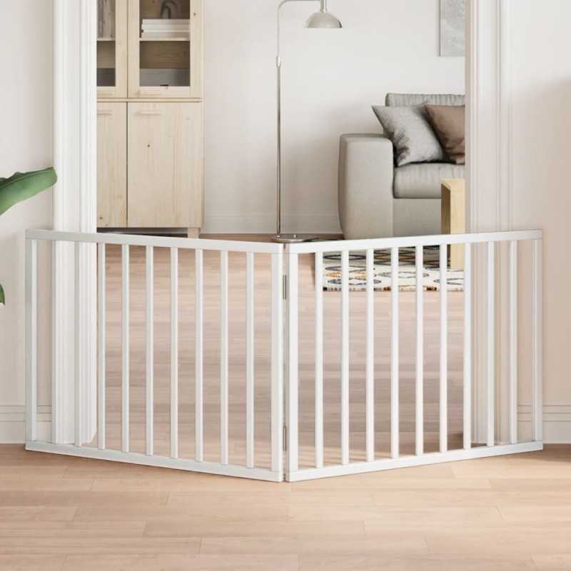 Barrière pour chien pliable à 2 panneaux Blanc 160 cm Bois de peuplier 561441561441