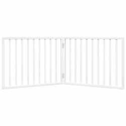 Barrière pour chien pliable à 2 panneaux Blanc 160 cm Bois de peuplier 561441561441