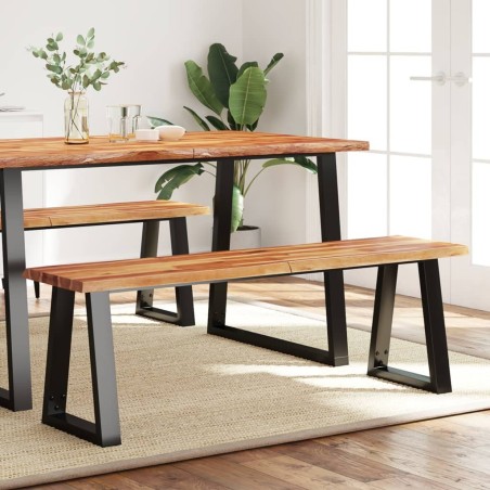 Banc avec bord vivant 140 cm bois d'acacia massif 561451561451