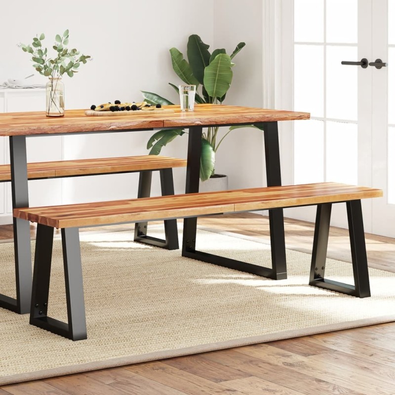 Banc avec bord vivant 160 cm bois d'acacia massif 561452561452