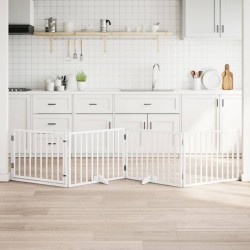 Barrière pour chiens et porte 4 panneaux blanc bois de peuplier 561468561468