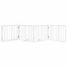 Barrière pour chiens et porte 4 panneaux blanc bois de peuplier 561468561468
