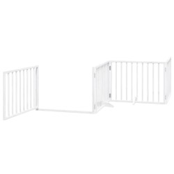 Barrière pour chiens et porte 4 panneaux blanc bois de peuplier 561468561468