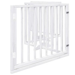 Barrière pour chiens et porte 4 panneaux blanc bois de peuplier 561468561468
