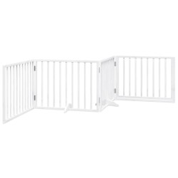 Barrière pour chiens et porte 4 panneaux blanc bois de peuplier 561468561468