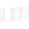 Porte pour chien pliable à 6 panneaux, blanche, 300 cm, bois de peuplier 561469561469