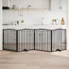 Barrière pour chiens et porte 4 panneaux noir bois de peuplier 561471561471