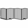 Barrière pour chiens et porte 4 panneaux noir bois de peuplier 561471561471