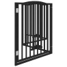 Barrière pour chiens et porte 4 panneaux noir bois de peuplier 561471561471