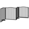 Barrière pour chiens et porte 4 panneaux noir bois de peuplier 561471561471