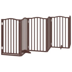 Barrière pour chiens avec porte 6 panneaux bois de peuplier 561474561474
