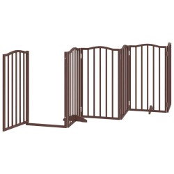 Barrière pour chiens avec porte 6 panneaux bois de peuplier 561474561474