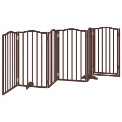Barrière pour chiens avec porte 6 panneaux bois de peuplier 561474561474